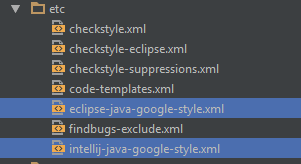 code style files